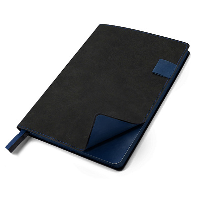 Ежедневник A5 недатированный Efemero в мягком переплёте  (Черный/темно-синий)