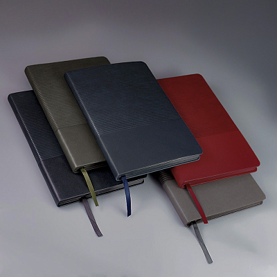 Ежедневник недатированный RIFF, серый, формат А5, блок в линейку