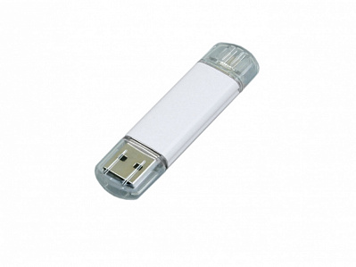 USB 2.0/micro USB- флешка на 64 Гб (Белый)