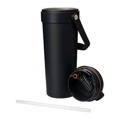 Термокружка вакуумная Solo, черная