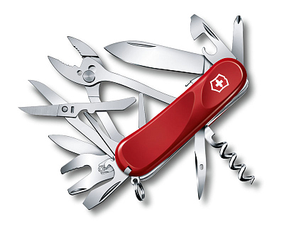 Нож перочинный VICTORINOX Evolution S557, 85 мм, 21 функция, с фиксатором лезвия, красный