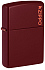 Зажигалка ZIPPO Logo с покрытием Merlot, латунь/сталь, бордовая, глянцевая, 38x13x57 мм - Фото 1