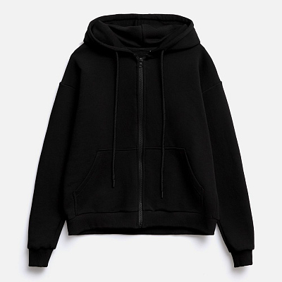 Толстовка унисекс оверсайз на молнии Zippy Terry, черная