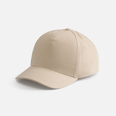 Бейсболка Long Beach, черная с ярко-синим (Бежевый)