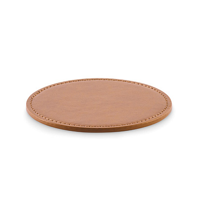 Round coaster in PU (Коричневый)