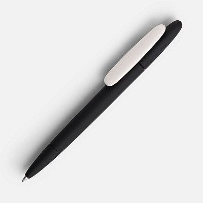 Ручка шариковая Prodir DS5 TRR-P Soft Touch, черная с белым (Чёрный)