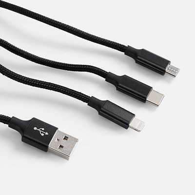 Кабель Triple Charge в футляре ver.2, черный