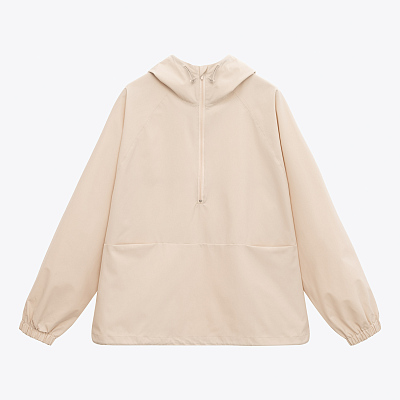 Ветровка (анорак) оверсайз унисекс RISSMAN, бежевая