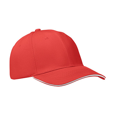 6 panel baseball cap (Красно-белый)