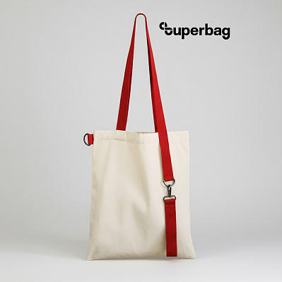 Шоппер Superbag с ремувкой 4sb (неокрашенный с красным) (Неокрашенный с красным)