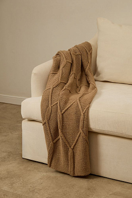 Плед Curve Verve, бежевый меланж