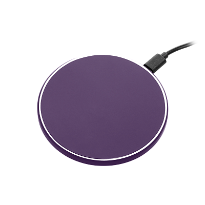 Беспроводное зарядное устройство с подсветкой 15W Аурис (Auris), фиолетовое (Фиолетовый)