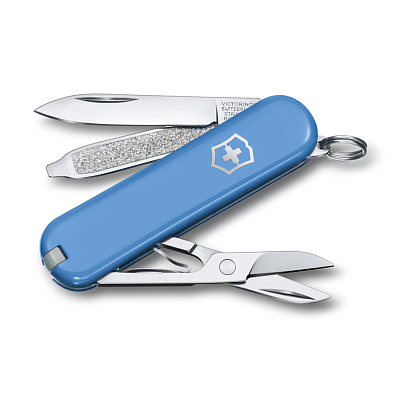 Нож-брелок VICTORINOX Classic SD Colors "Summer Rain", 58 мм, 7 функций  (Голубой)