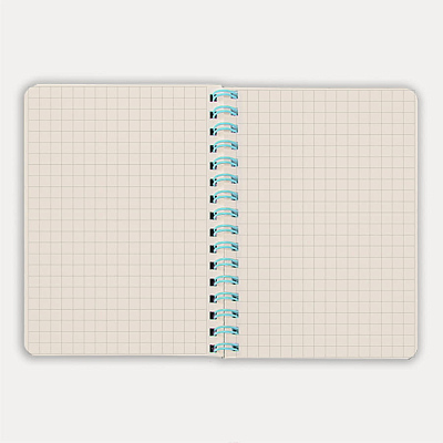 Блокнот на двойной пружине HELIX MINI, 105 х 150  мм, черный с голубым, блок в клетку