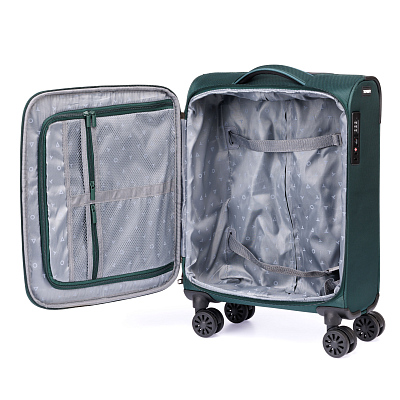 Чемодан TORBER Seyd, тёмно-зелёный, нейлон 600D, 36,5 х 19 х 54 см, 32 л