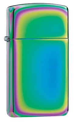 Зажигалка ZIPPO Slim® с покрытием Spectrum™, латунь/сталь, разноцветная, глянцевая, 29x10x60 мм