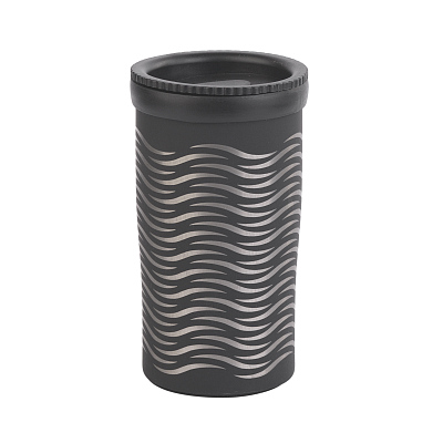 Термостакан "Миссури" 280 мл c гравировкой "Волны", покрытие soft touch, черный (Чёрный)