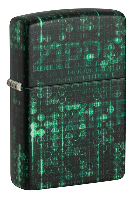 Зажигалка ZIPPO Pattern с покрытием Glow In The Dark Green, латунь/сталь, черно-зеленая, 38x13x57 мм (Черный)