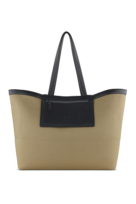 Сумка-тоут женская большая BUGATTI Elena, песочная, канвас, полиуретан, 58 x 22 x 31,5 см