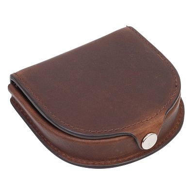 Монетница KLONDIKE Dawson, натуральная кожа в коричневом цвете, 8,5 х 2 х 7,5 см