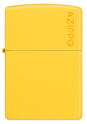 Зажигалка ZIPPO Logo с покрытием Sunflower, латунь/сталь, желтая, глянцевая, 38x13x57 мм
