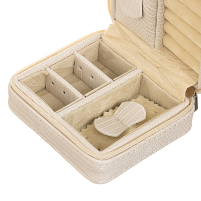 Шкатулка для украшений Jardin D'Ete, цвет бежевый, "рептилия" , 9 х 8 х 5 см