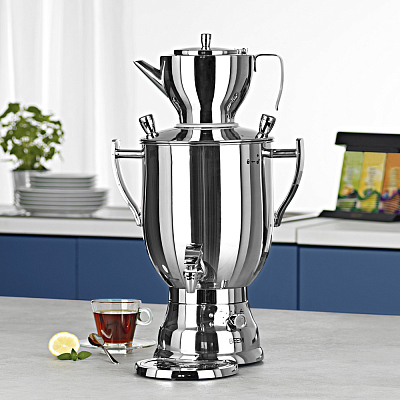 Самовар BEEM модель 3008C, 8 литров, серебристый