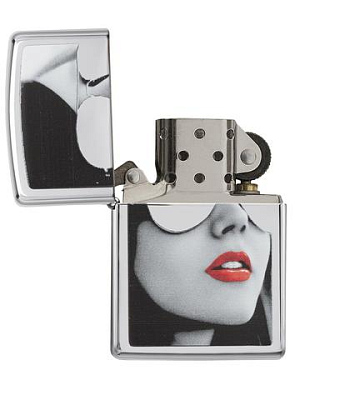 Зажигалка ZIPPO Gold Design с покрытием High Polish Chrome, латунь/сталь, серебристая, 38x13x57 мм
