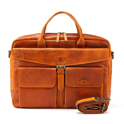 Сумка KLONDIKE DIGGER «Carl», натуральная кожа в темно-коричневом цвете, 42 x 30 x 9 см (Коричневый)