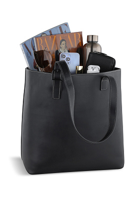 Сумка-шоппер женская BUGATTI Zita, черная, полиуретан, 47 x 18 x 35 см