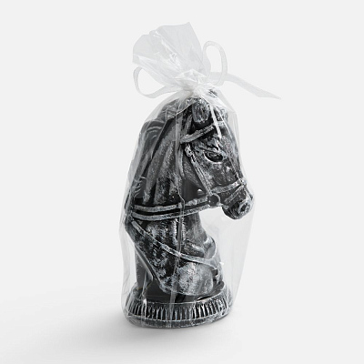 Свеча фигурная «Бюст лошади», серебристая