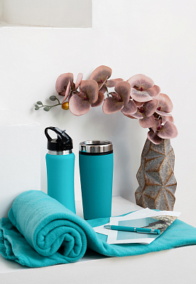 Термостакан "Европа", покрытие soft touch, 0,5 л., синий, бирюзовый