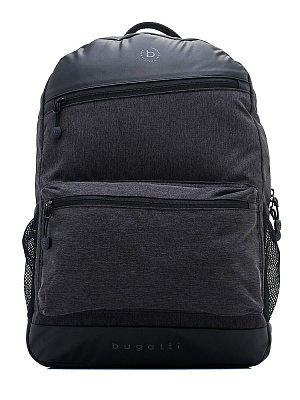 Рюкзак BUGATTI Universum 15'', графитовый, полиэстер меланж/тарпаулин, 31х12х44,5 см, 16 л