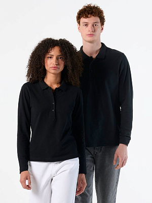 Рубашка поло мужская с длинным рукавом Winter II 210 темно-зеленая