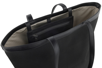 Сумка-тоут женская средняя BUGATTI Elena, черная, канвас, полиуретан, 48 x 20 x 30 см