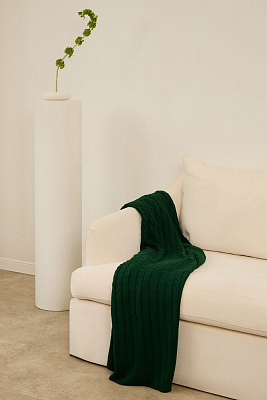 Плед Tressa, темно-зеленый