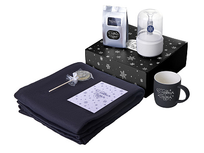 Подарочный набор Re:Haven с пледом, увлажнителем и кружкой (Чёрный)