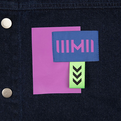 Лейбл тканевый Epsilon, XL, синий