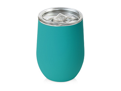 Вакуумная термокружка Sense Gum, непротекаемая крышка, soft-touch (Бирюзовый)