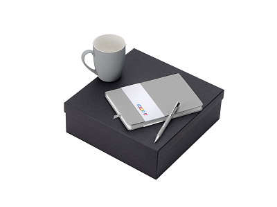 Подарочный набор COLOR IT с блокнотом, металлической ручкой и кружкой (Серый)