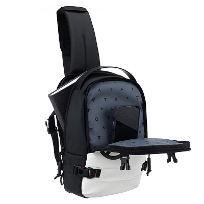 Рюкзак на одно плечо TORBER Xtreme, белый/чёрный, 20 х 8 х 31 см, 5л