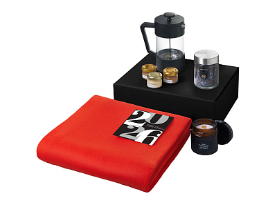 Подарочный набор Re:Moments с пледом, френчпрессом и медом