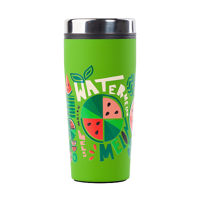 Термостакан "Европа", покрытие soft touch, 0,5 л., синий, зеленое яблоко