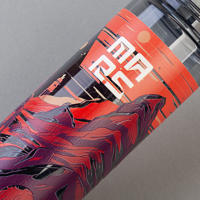 Бутылка для воды "Vita" 600 мл, серый с белым