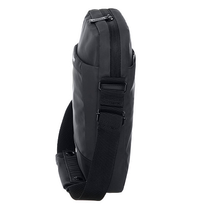 Сумка кросс-боди TORBER, черный/серый, полиуретан, 27х21х6 см