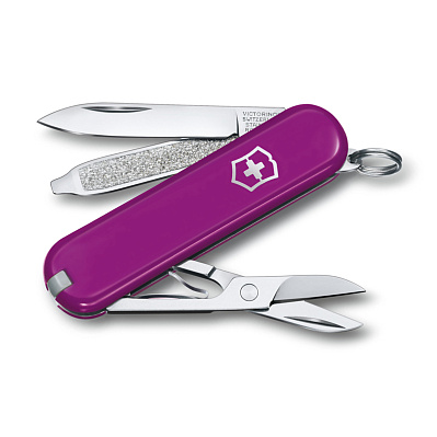 Нож-брелок VICTORINOX Classic SD Colors "Tasty Grape", 58 мм, 7 функций  (Фиолетовый)