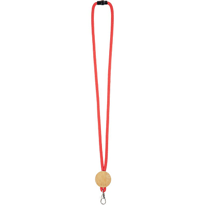 Шнурок для бейджа Tube Wood, красный