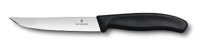 Нож для стейка и пиццы VICTORINOX SwissClassic "Gourmet", 12 см, чёрный (Черный)