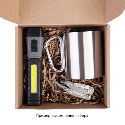 Кружка с карабином "Огайо" 300 мл, серебристый