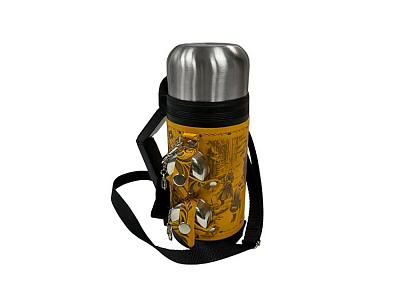 Термос в кожаном чехле